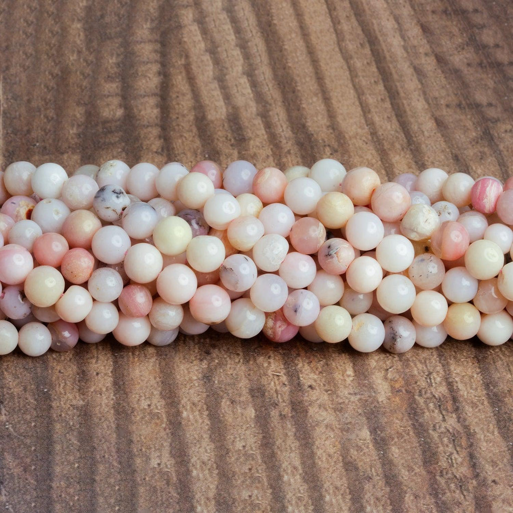 Pink Peruvian Opal Handcut Round 12 inch 50 pieces - The Bead Traders