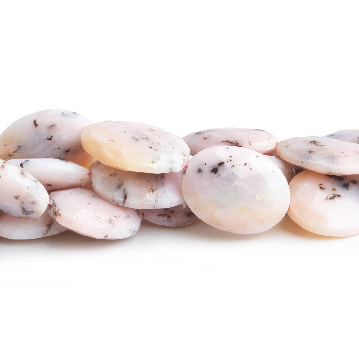 Pink Peruvian Opal Large Faceted Ovals 8 inch 10 beads - The Bead Traders