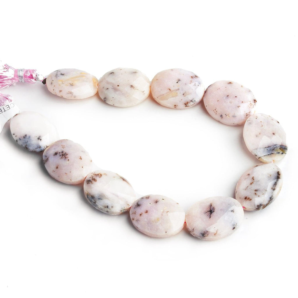 Pink Peruvian Opal Large Faceted Ovals 8 inch 10 beads - The Bead Traders