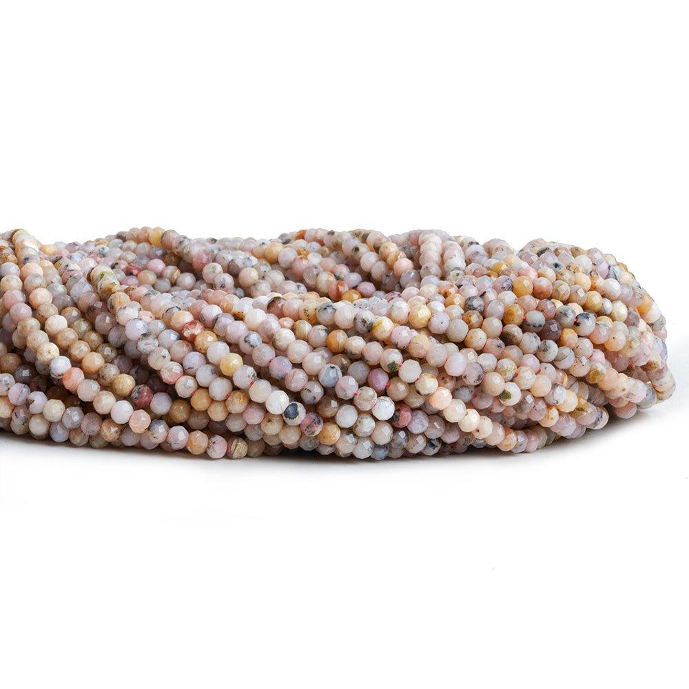 Pink Peruvian Opal Microfaceted Round Beads 12 inch 120 pieces - The Bead Traders