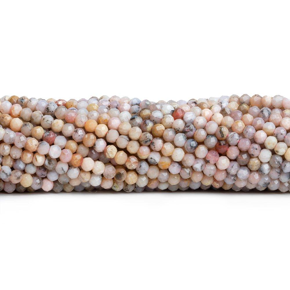 Pink Peruvian Opal Microfaceted Round Beads 12 inch 120 pieces - The Bead Traders
