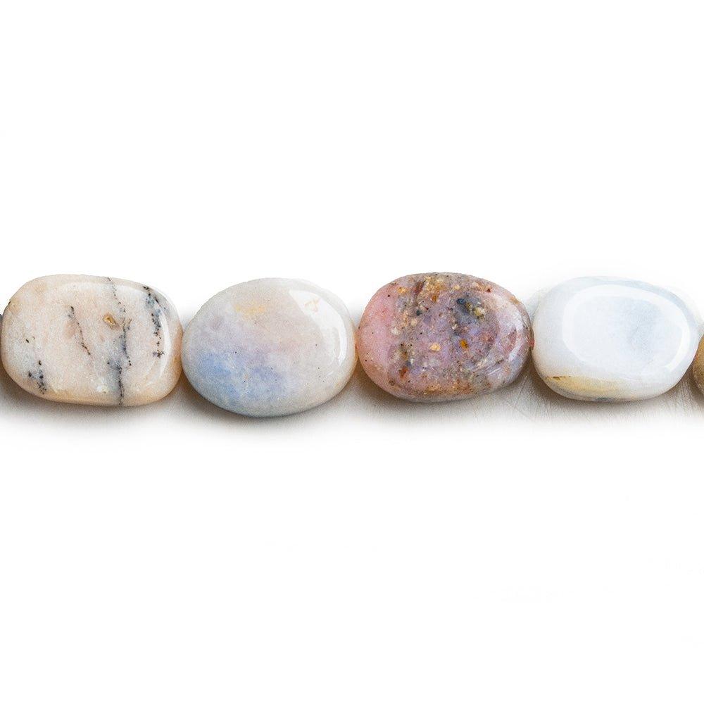 Pink Peruvian Opal Plain Oval Beads 15 inch 33 pieces - The Bead Traders