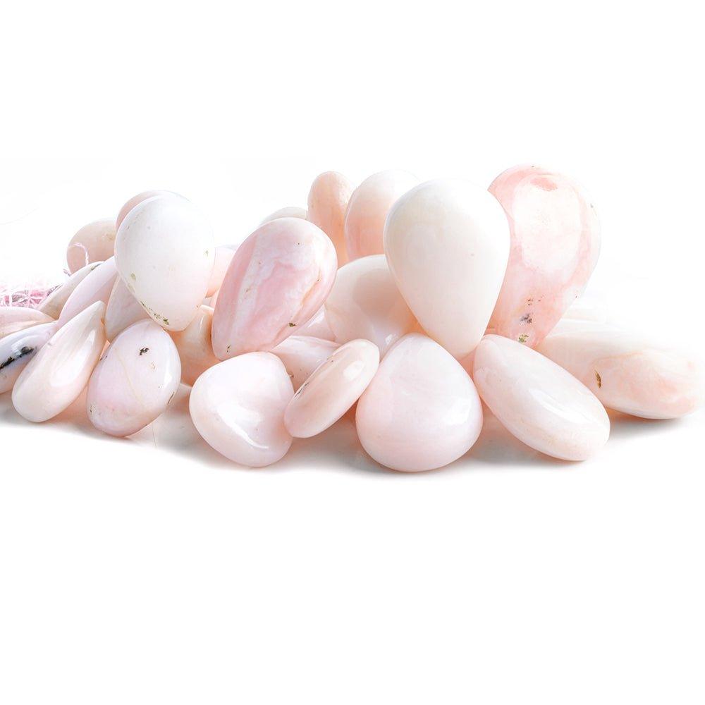 Pink Peruvian Opal Plain Pear Beads 8 inch 38 pieces - The Bead Traders