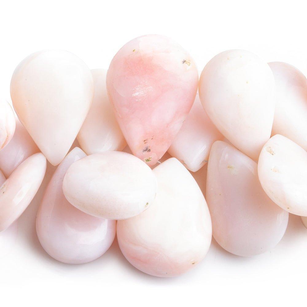 Pink Peruvian Opal Plain Pear Beads 8 inch 38 pieces - The Bead Traders