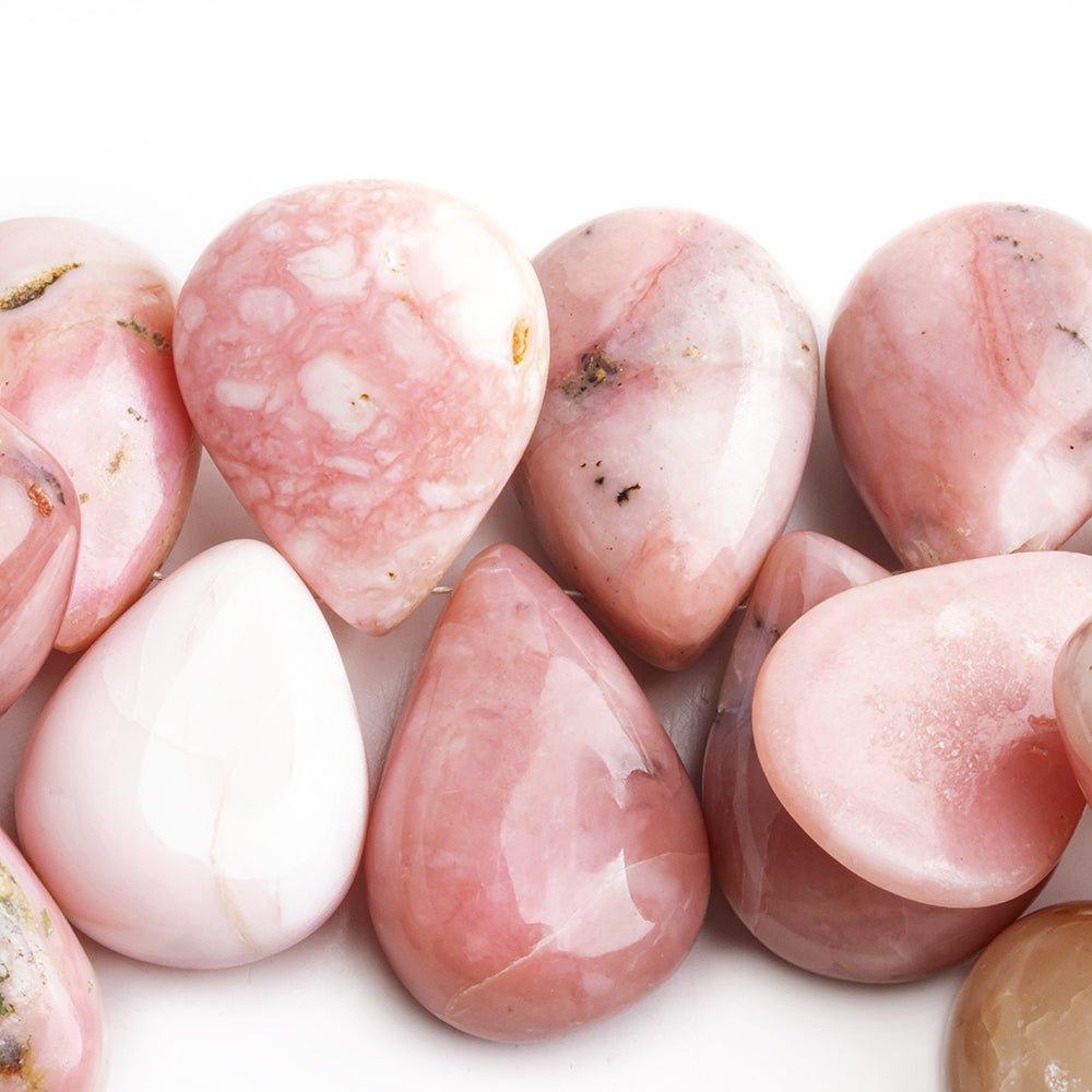 Pink Peruvian Opal Plain Pear Beads 8.5 inch 35 pieces - The Bead Traders