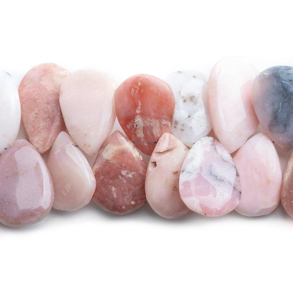 Pink Peruvian Opal Plain Pear Beads 9 inch 45 pieces - The Bead Traders
