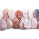 Pink Peruvian Opal Plain Pear Beads 9 inch 45 pieces - The Bead Traders