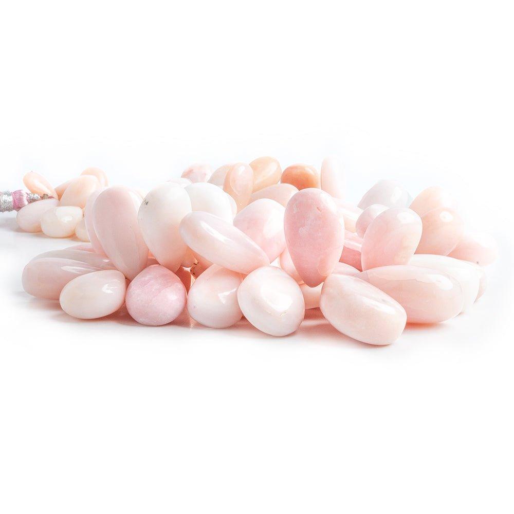 Pink Peruvian Opal Plain Pears 16 inch 97 beads 10x7mm - 29x17mm - The Bead Traders
