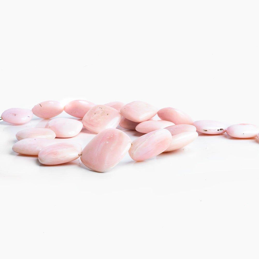 Pink Peruvian Opal Plain Pillow Beads 13 inch 18 pieces - The Bead Traders