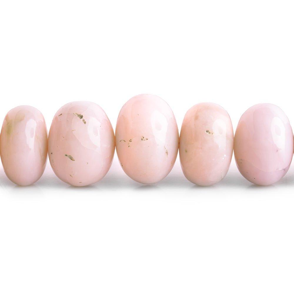 Pink Peruvian Opal Plain Rondelle Beads 17 inch 44 pieces - The Bead Traders