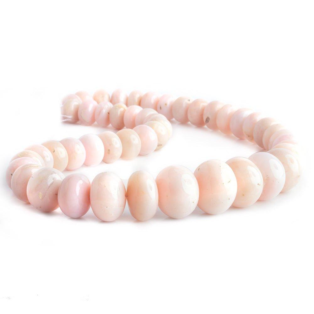 Pink Peruvian Opal Plain Rondelle Beads 17 inch 44 pieces - The Bead Traders