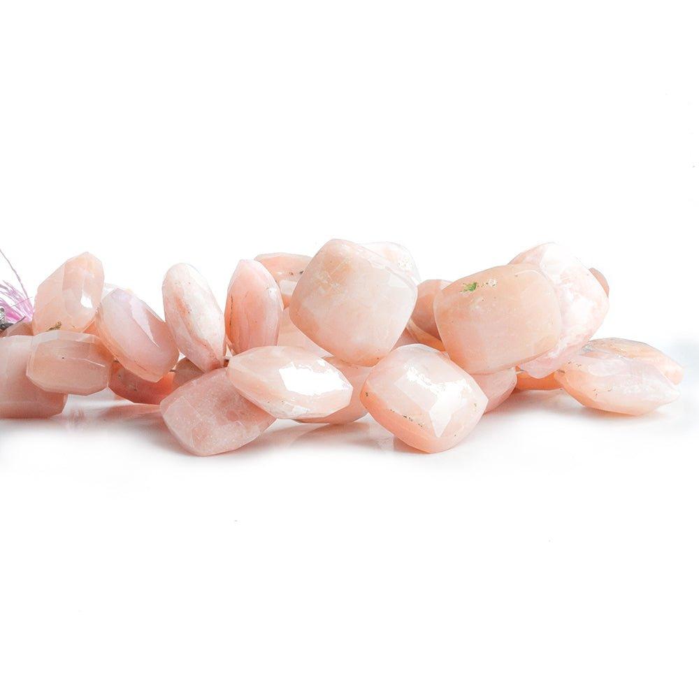 Pink Peruvian Opal Top Drilled Faceted Pillow Beads 8 inch 35 pieces - The Bead Traders