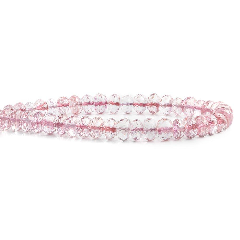 Pink Quartz Faceted Rondelle Beads 8 inch 43 pieces - The Bead Traders