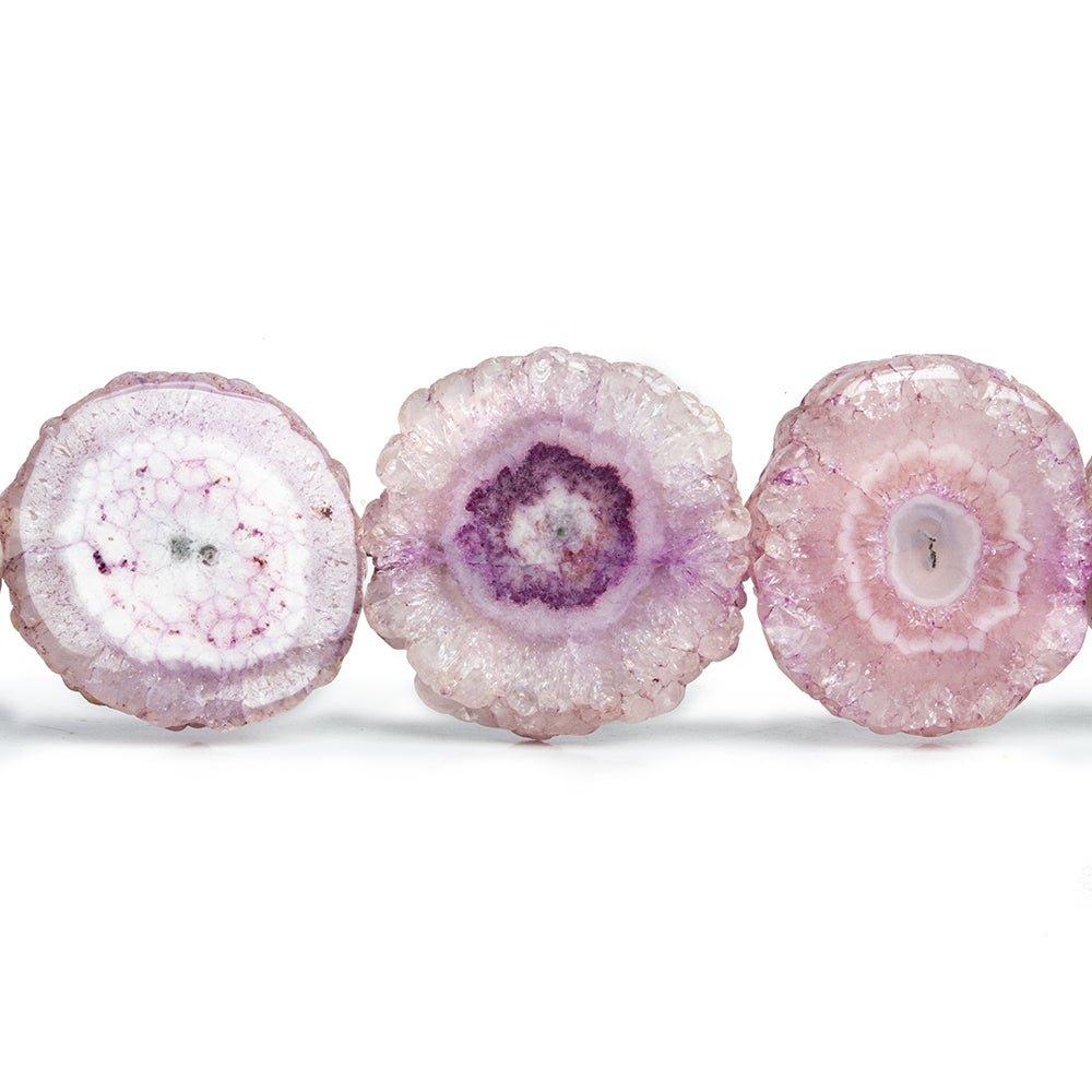 Pink Solar Quartz Slice Beads 8 inch 8 pieces - The Bead Traders