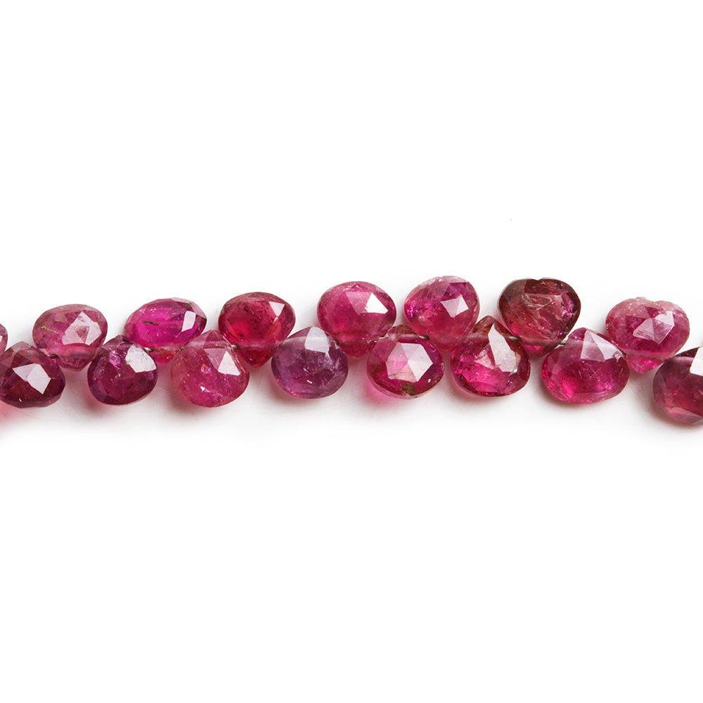 Pink Tourmaline Faceted Heart Beads 8.5 inch 78 pieces - The Bead Traders