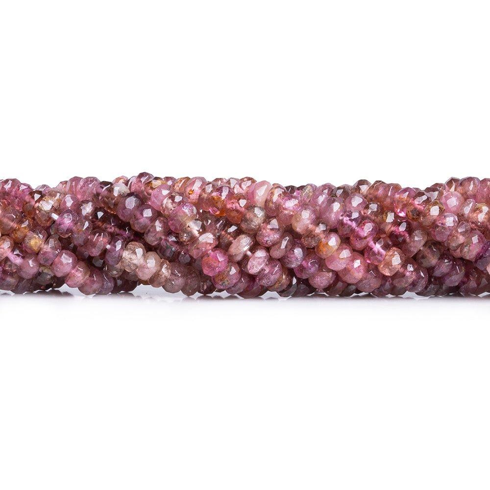 Pink Tourmaline Faceted Rondelle Beads 16 inch 200 pieces - The Bead Traders