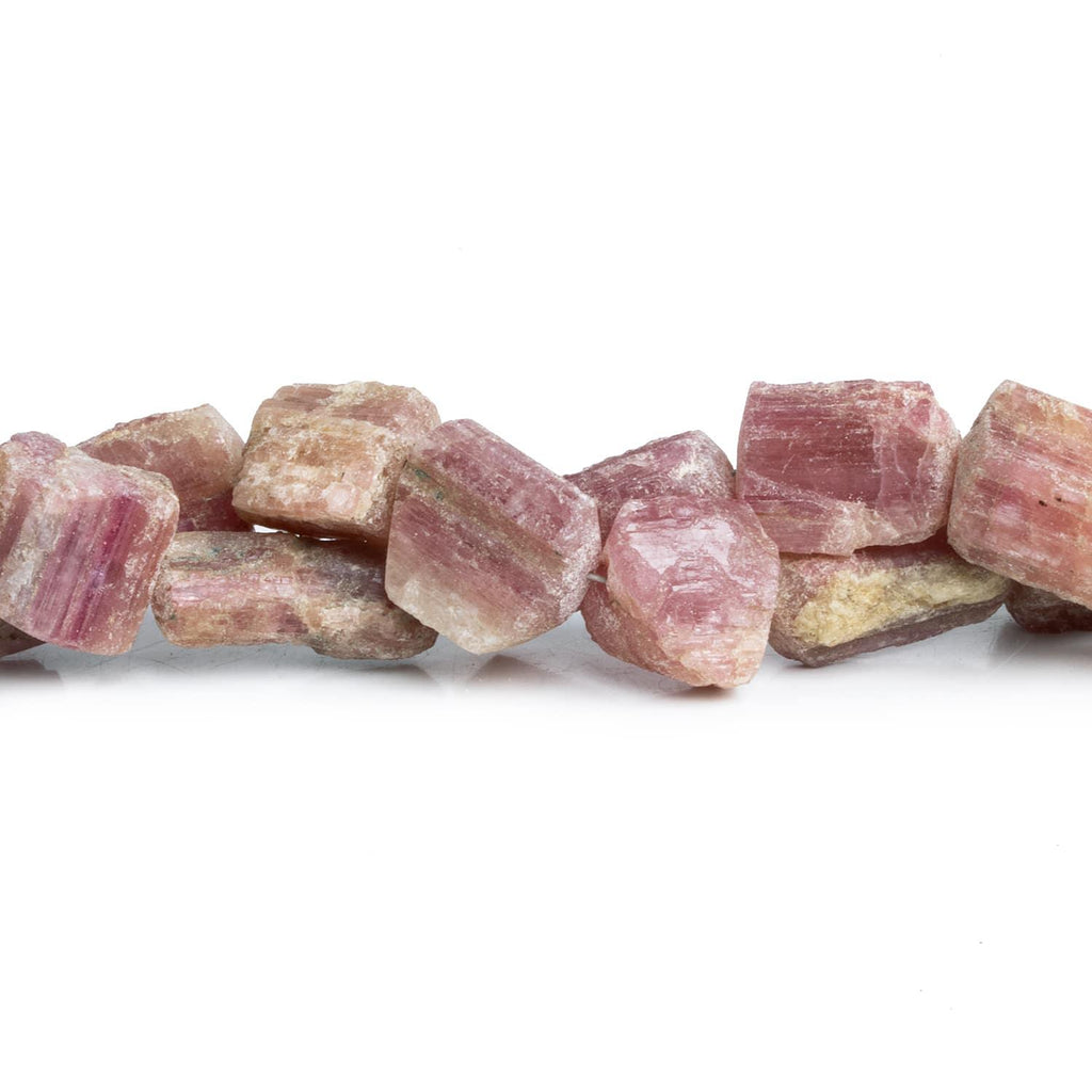 Pink Tourmaline Natural Crystals 15 inch 21 beads - The Bead Traders