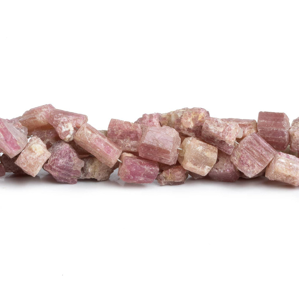 Pink Tourmaline Natural Crystals 18 inch 42 beads - The Bead Traders
