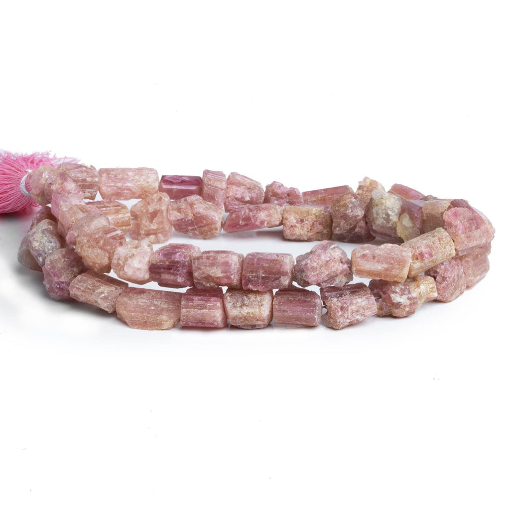 Pink Tourmaline Natural Crystals 18 inch 42 beads - The Bead Traders