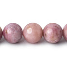 Pink Tourmaline plain round beads 18 inch 37 pieces - The Bead Traders