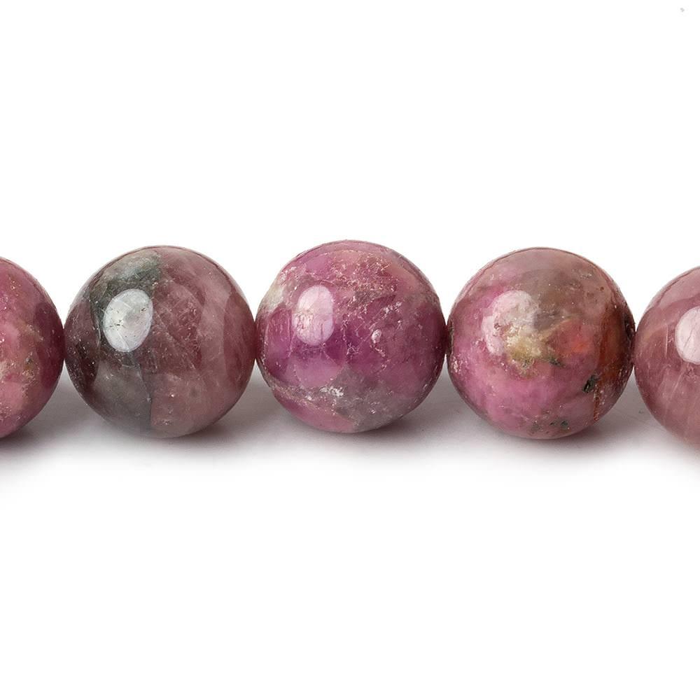 Pink Tourmaline plain round beads 18 inch 37 pieces - The Bead Traders
