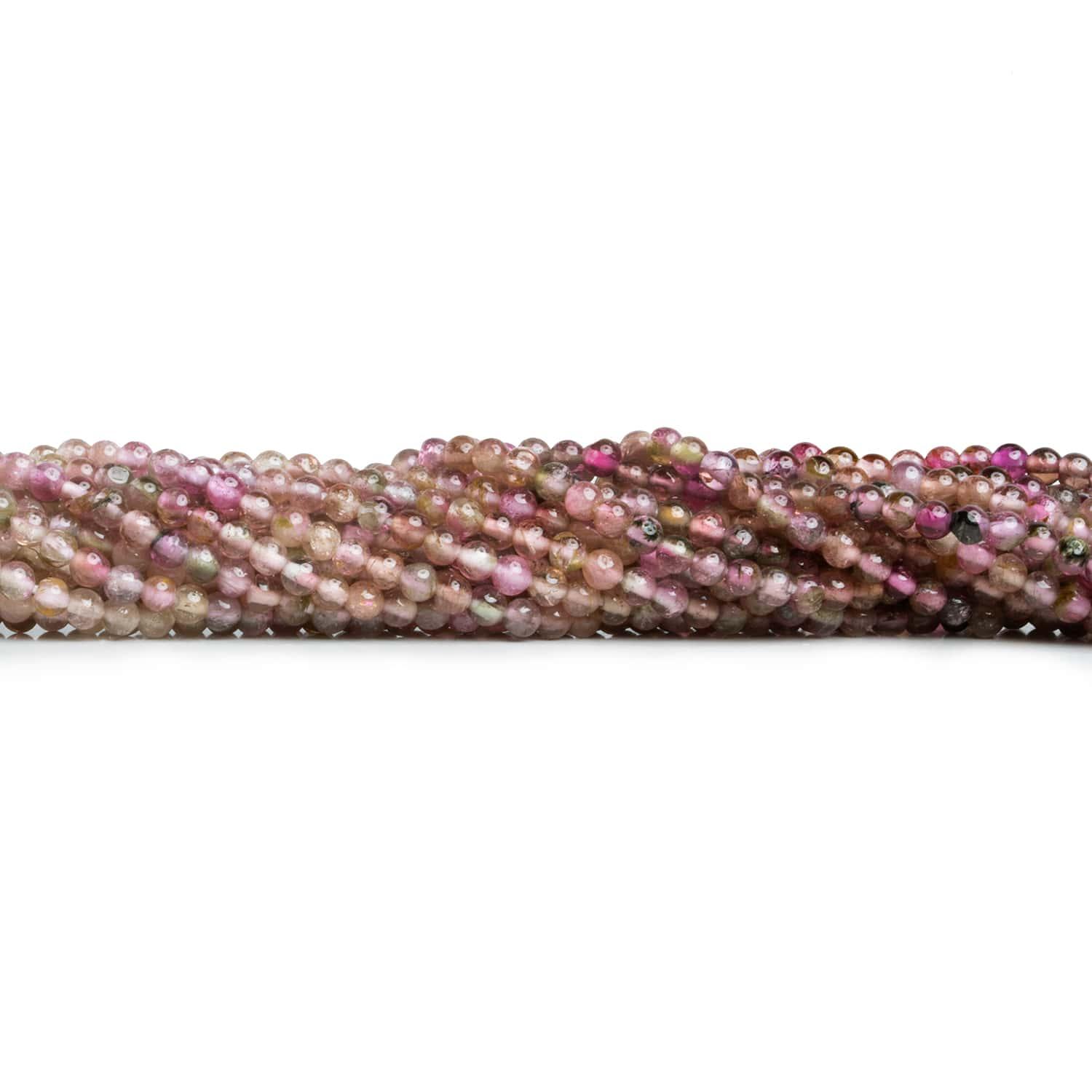 Pink Tourmaline Plain Rounds 14 inch 150 beads - The Bead Traders