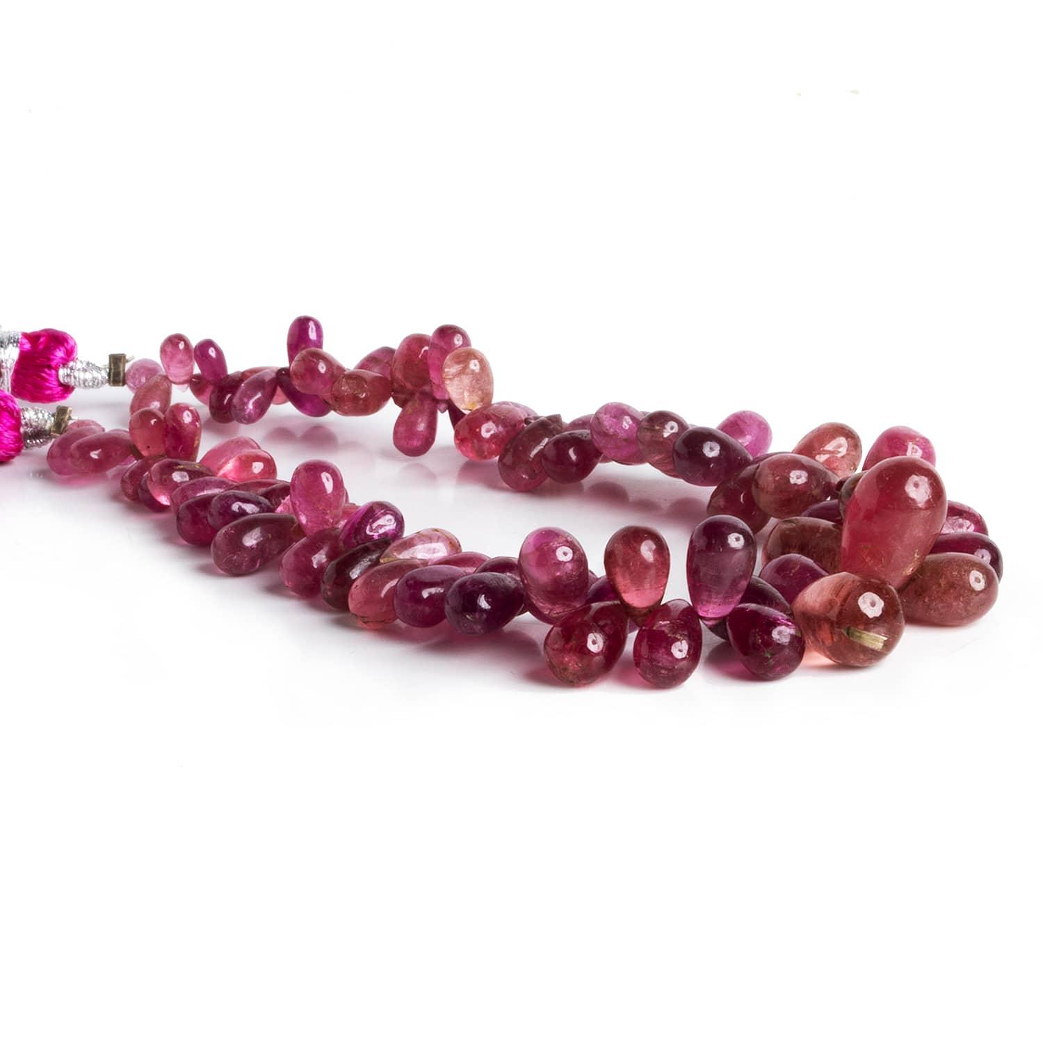 Pink Tourmaline Plain Teardrops 8 inch 80 beads - The Bead Traders