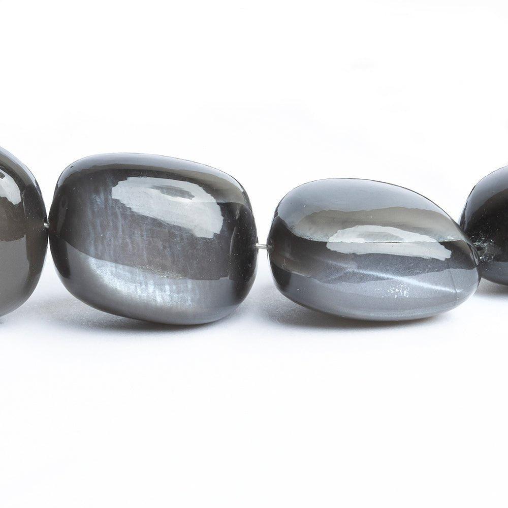 Platinum Gray Moonstone Plain Nugget Beads 16 inch 20 pieces - The Bead Traders