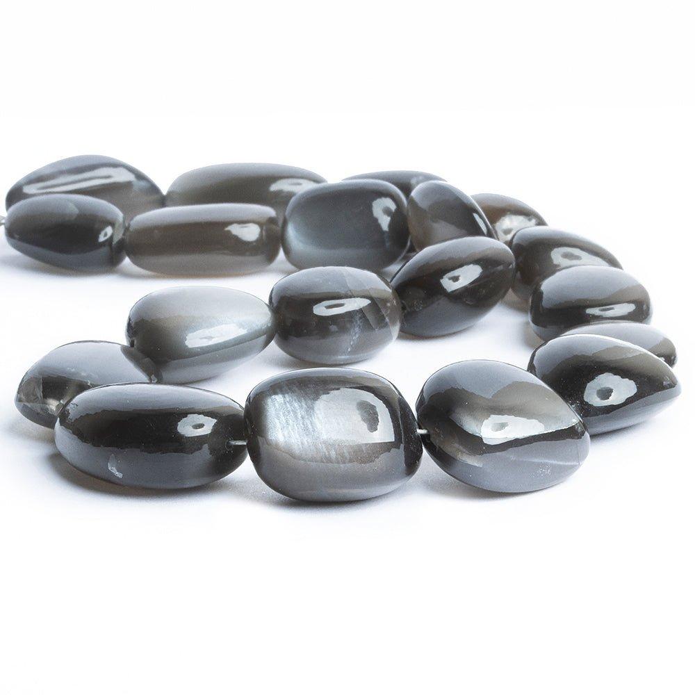 Platinum Gray Moonstone Plain Nugget Beads 16 inch 20 pieces - The Bead Traders