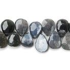 Platinum Grey Moonstone faceted pears 8 inch 44 beads 11x9-13x9mm - The Bead Traders