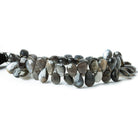 Platinum Grey Moonstone faceted pears 8 inch 53 beads 7x5-11x7mm - The Bead Traders
