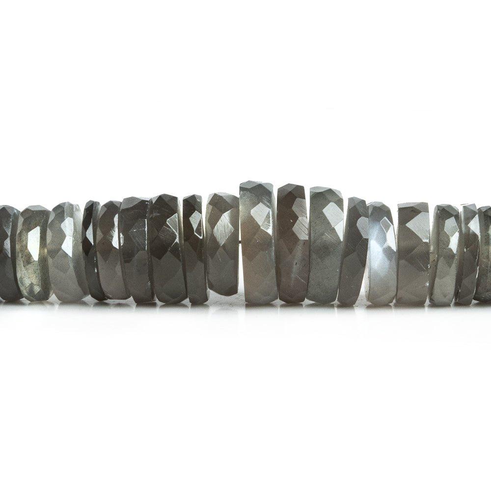 Platinum Grey Moonstone Faceted Rondelle Beads 16 inch 160 pieces - The Bead Traders