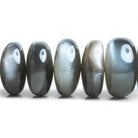 Platinum Grey Moonstone Plain Rondelle Beads 14 inch 54 pieces - The Bead Traders