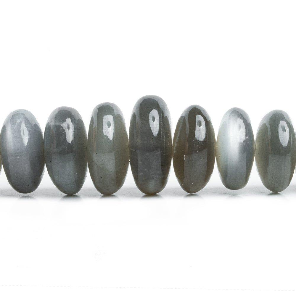 Platinum Moonstone Plain Rondelle Beads 8 inch 35 pieces - The Bead Traders