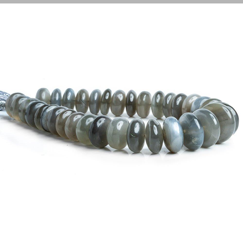 Platinum Moonstone Plain Rondelle Beads 8 inch 35 pieces - The Bead Traders