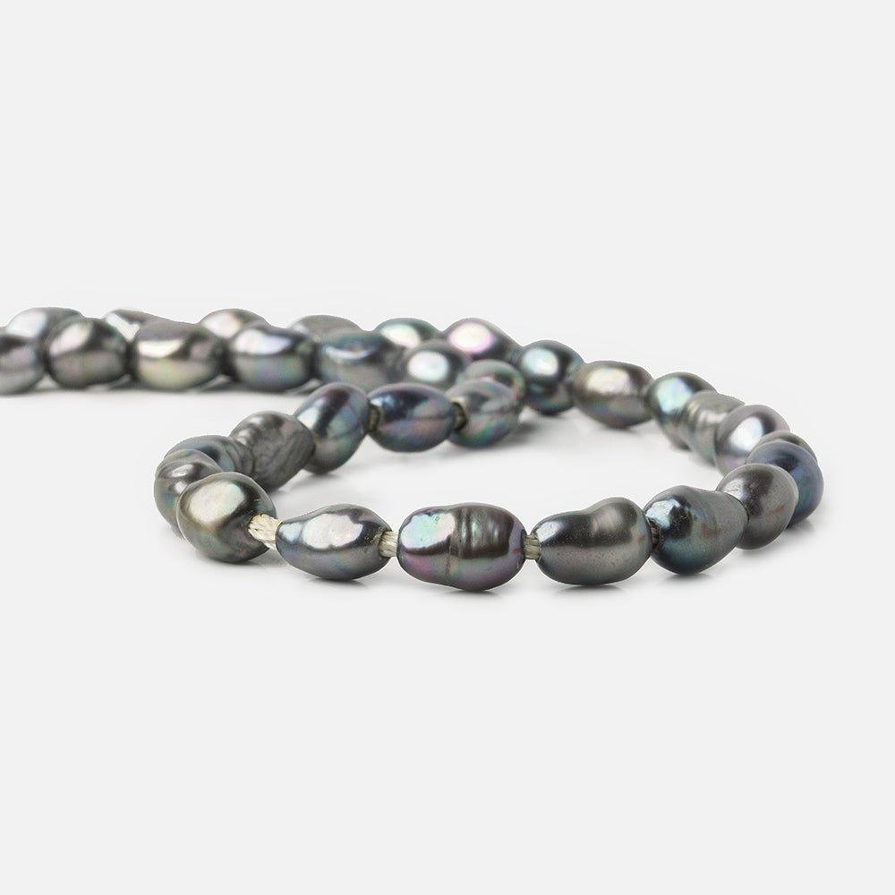Platinum Straight Drilled Large Hole Baroque Freshwater Pearls 15 inch - The Bead Traders