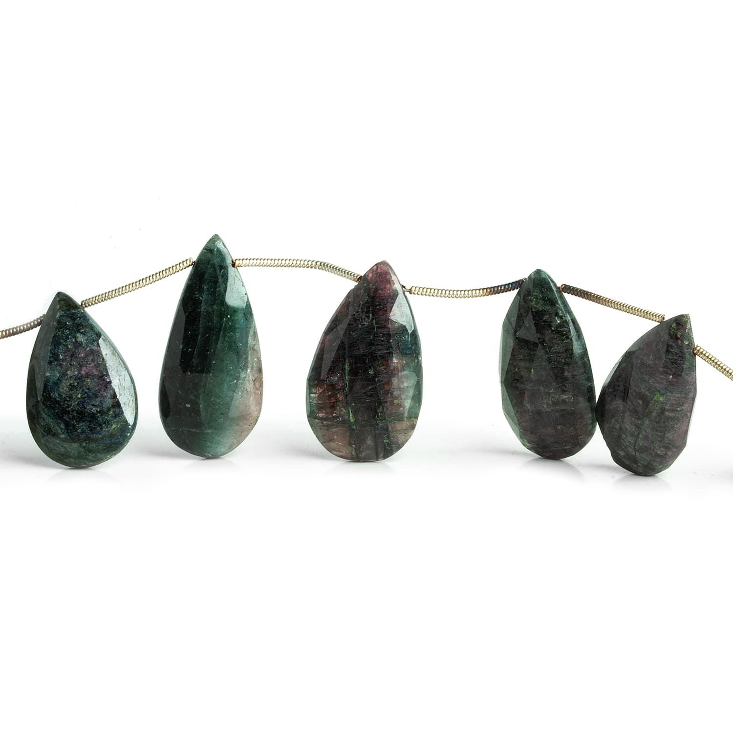 Polychromatic Tourmaline Faceted Pears 9.5 inch 12 beads - The Bead Traders