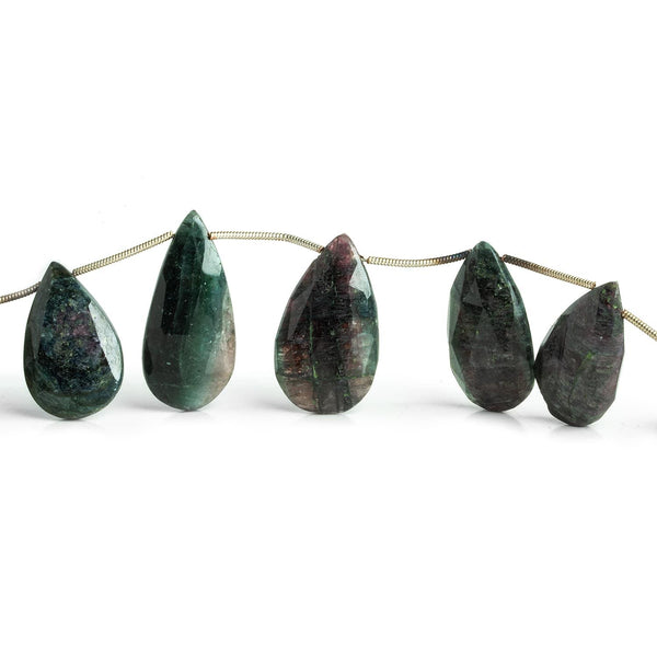 Polychromatic Tourmaline Faceted Pears 9.5 inch 12 beads