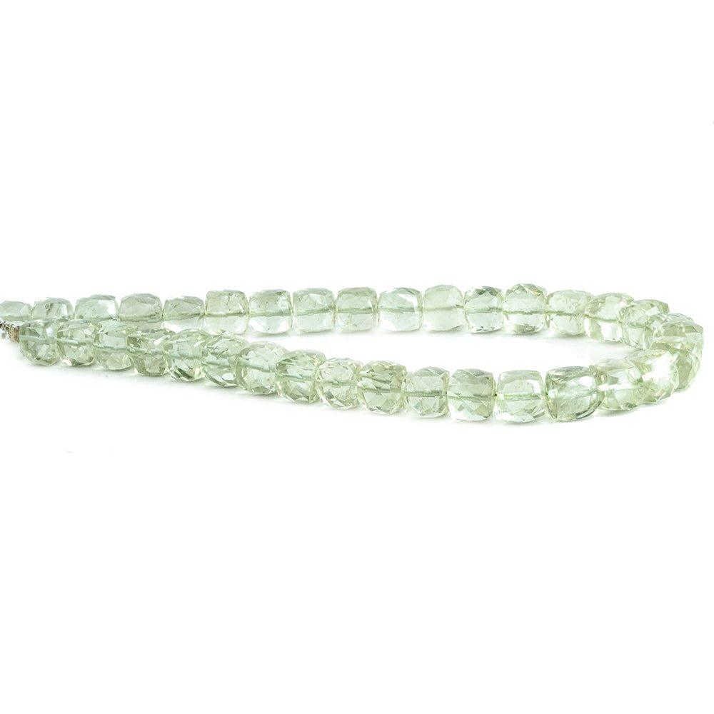 Prasiolite Faceted Cube Beads 7.5 inch 35 pieces - The Bead Traders