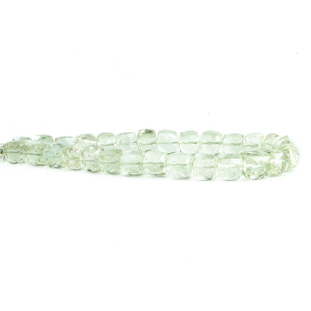 Prasiolite Faceted Cube Beads 8 inch 28 pieces - The Bead Traders