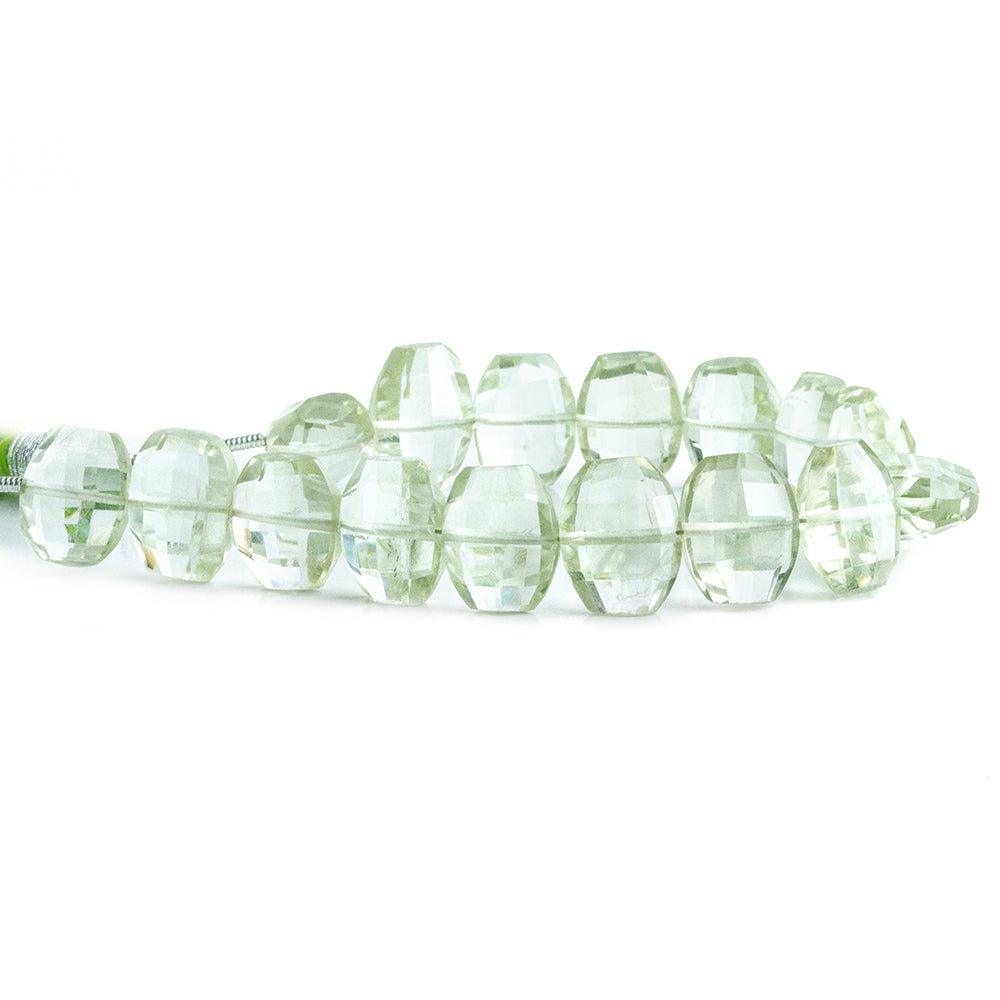 Prasiolite Faceted Cushion Beads 6 inch 18 pieces - The Bead Traders