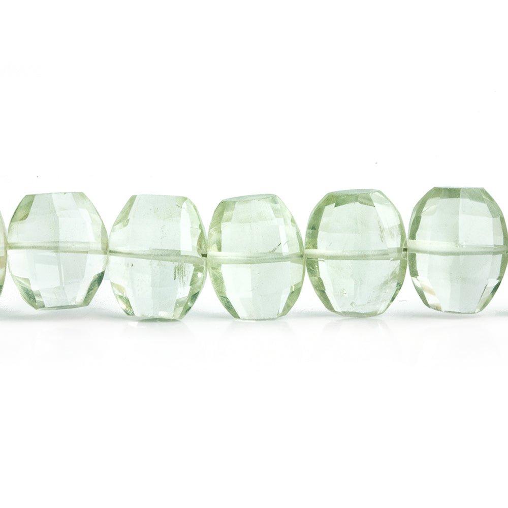 Prasiolite Faceted Cushion Beads 6 inch 18 pieces - The Bead Traders