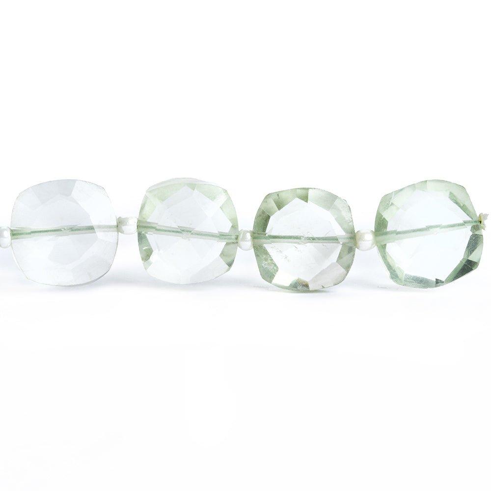 Prasiolite Faceted Pillow Beads 14 inch 30 pieces - The Bead Traders