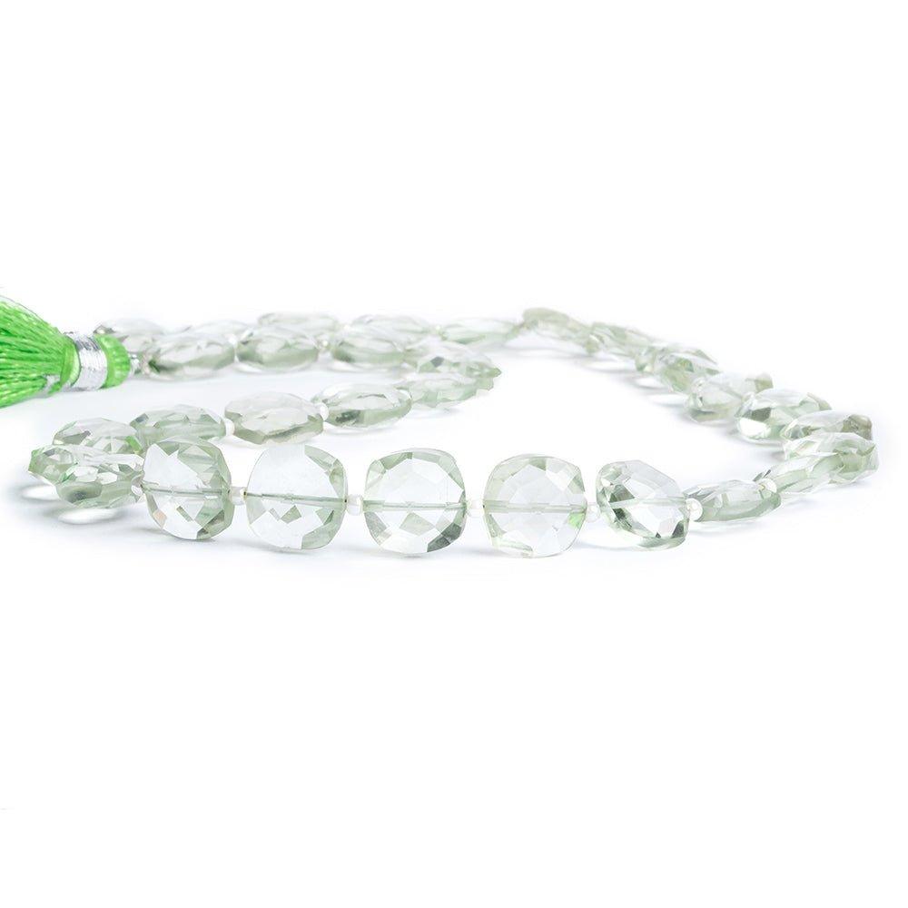 Prasiolite Faceted Pillow Beads 14 inch 30 pieces - The Bead Traders
