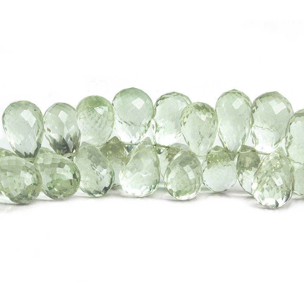 Prasiolite Faceted Teardrop Beads 10 inch 75 pieces - The Bead Traders