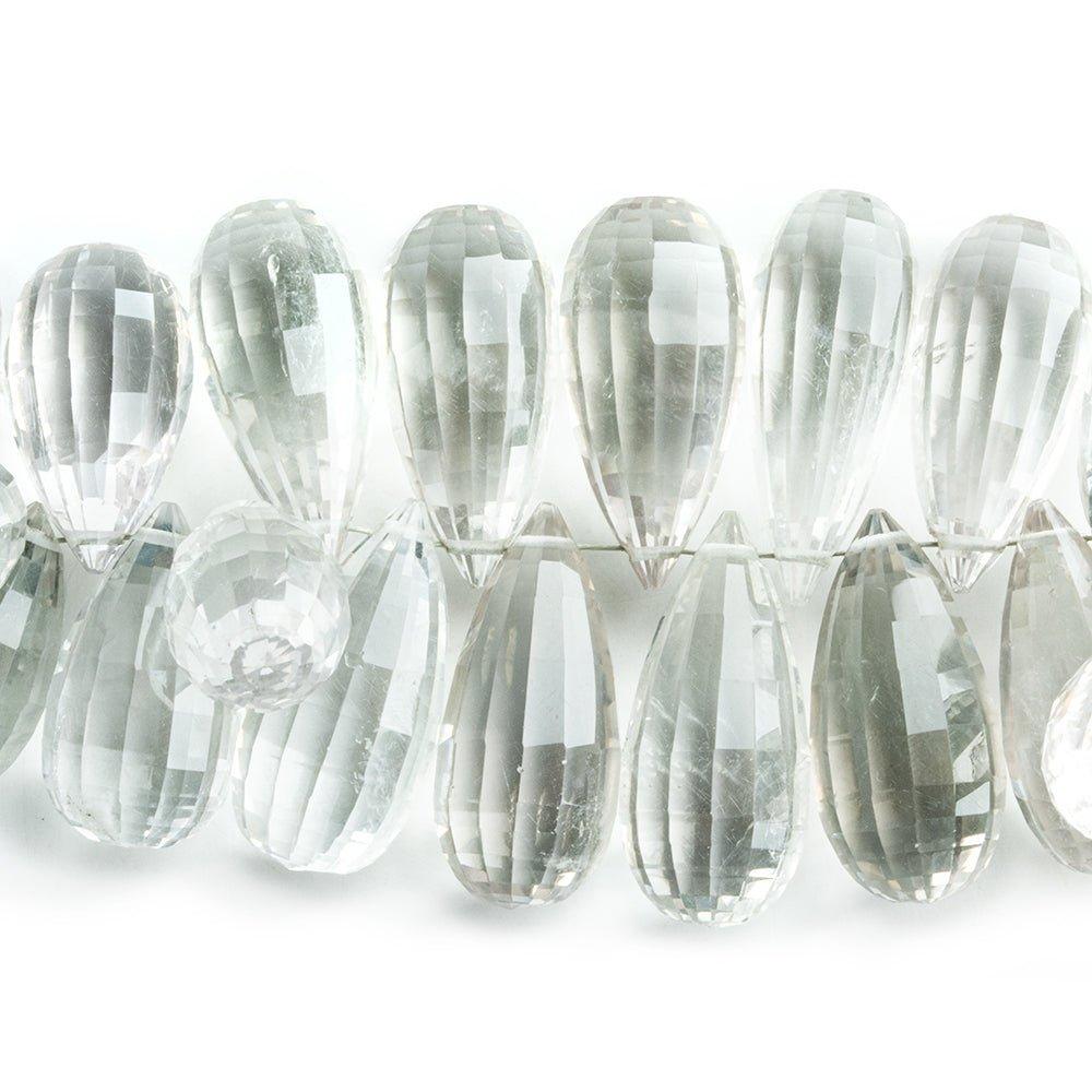Prasiolite Faceted Teardrop & Heart Beads 6.5 inch 37 pieces - The Bead Traders
