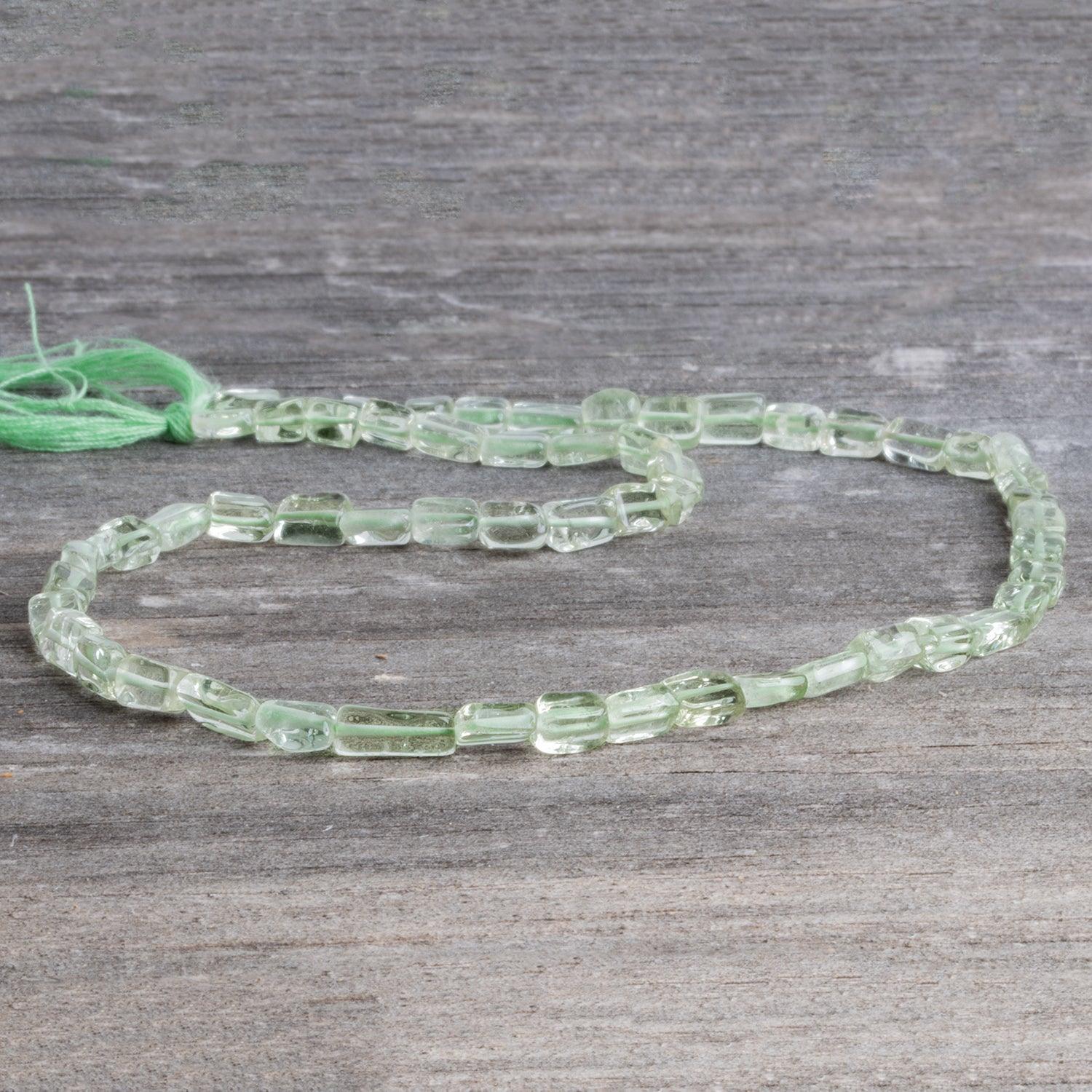 Prasiolite Plain Rectangles 12 inch 48 beads - The Bead Traders