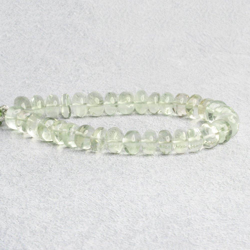 Prasiolite Plain Rondelle Beads 8 inch 38 pieces - The Bead Traders