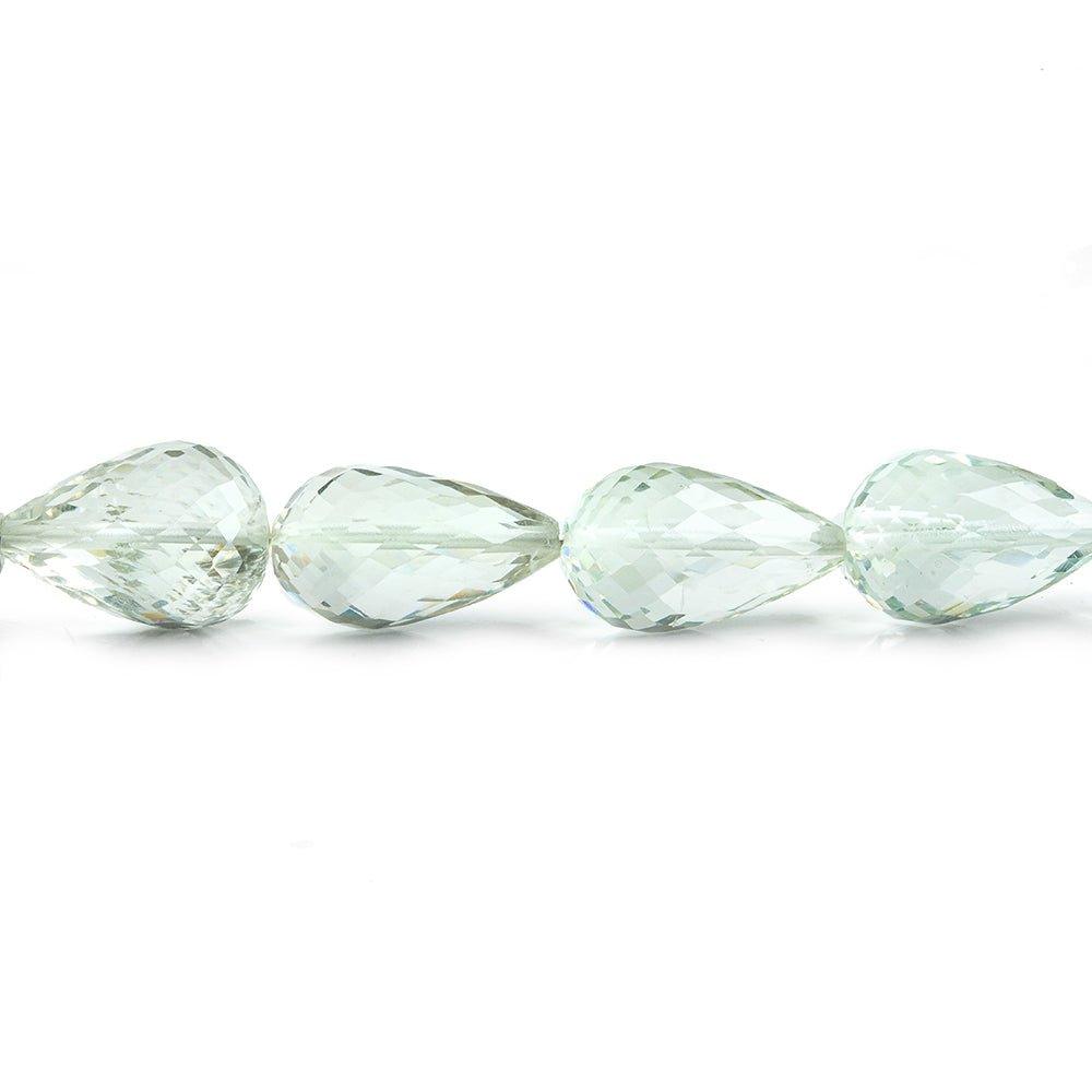 Prasiolite Straight Drilled Faceted Teardrop Beads 17 inch 31 pieces - The Bead Traders