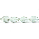 Prasiolite Straight Drilled Faceted Teardrop Beads 17 inch 31 pieces - The Bead Traders